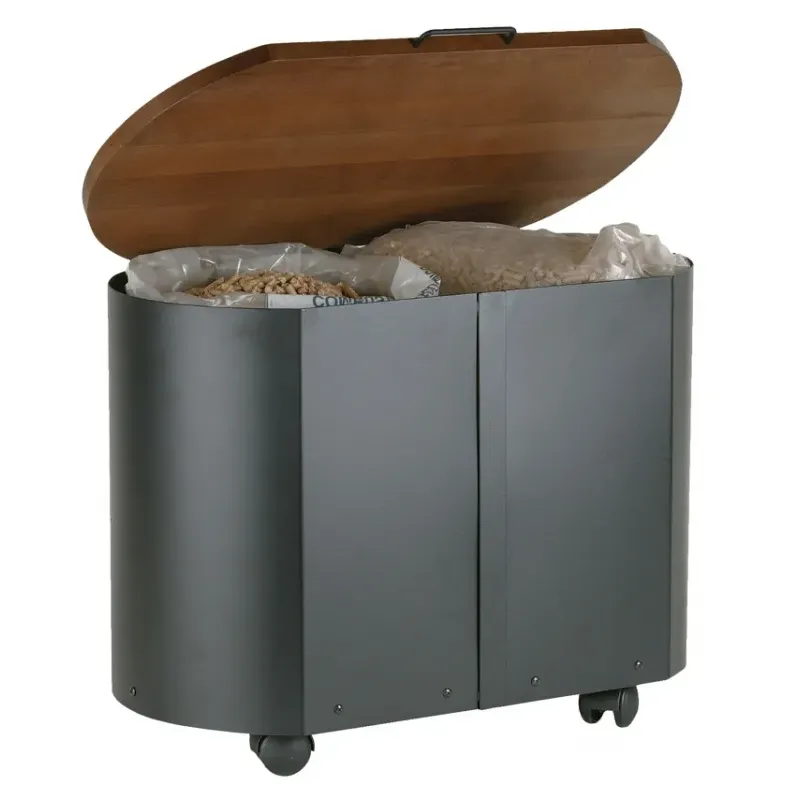 Black epoxy pellet tank | Designer storage for pellets