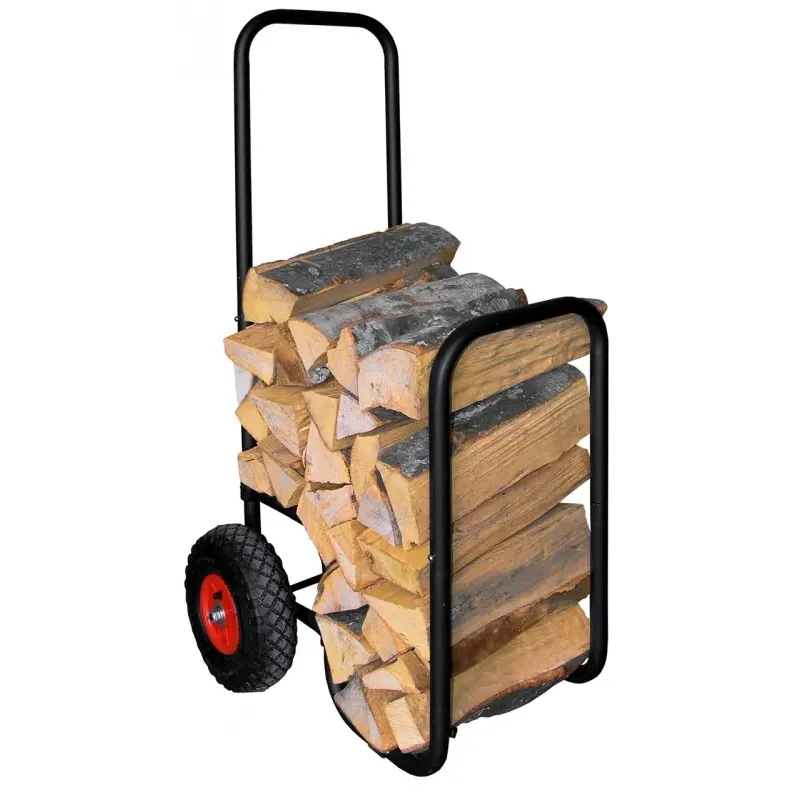 Chariot à bûches sur roulettes | Transport bois de chauffage